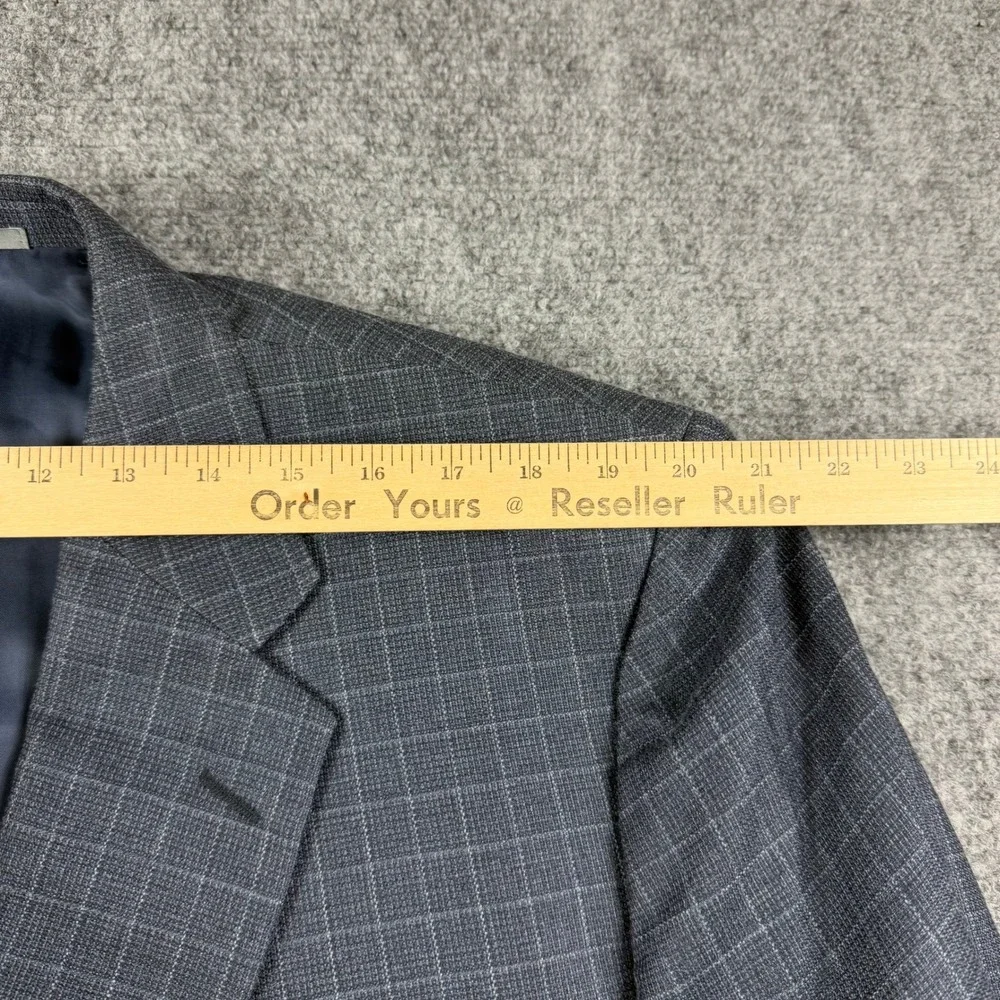 Hickey Freeman Blazer Mens 50R Blue Silk Wool Plaid Madison Sport Coat Nordstrom